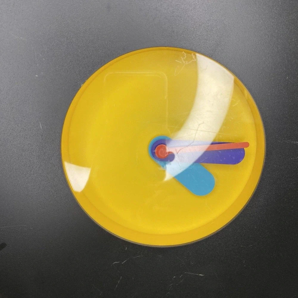 IKEA Pladdra Wall Clock - 90s Memphis Milano Style Yellow Clock - Working!